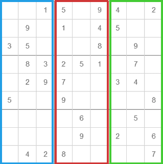 Sudoku in blokken verdelen